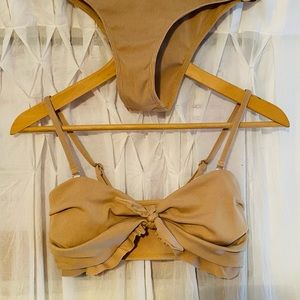 Tan bikini with ruffles